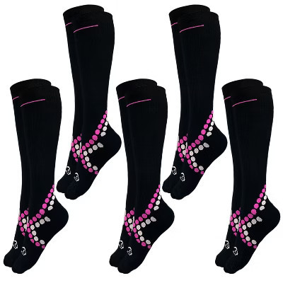 Bison Life Spec X Sports Over-Calf Graduated Compression Socks for Women (15-20 mm/Hg), Pink, 5 Pairs | Target