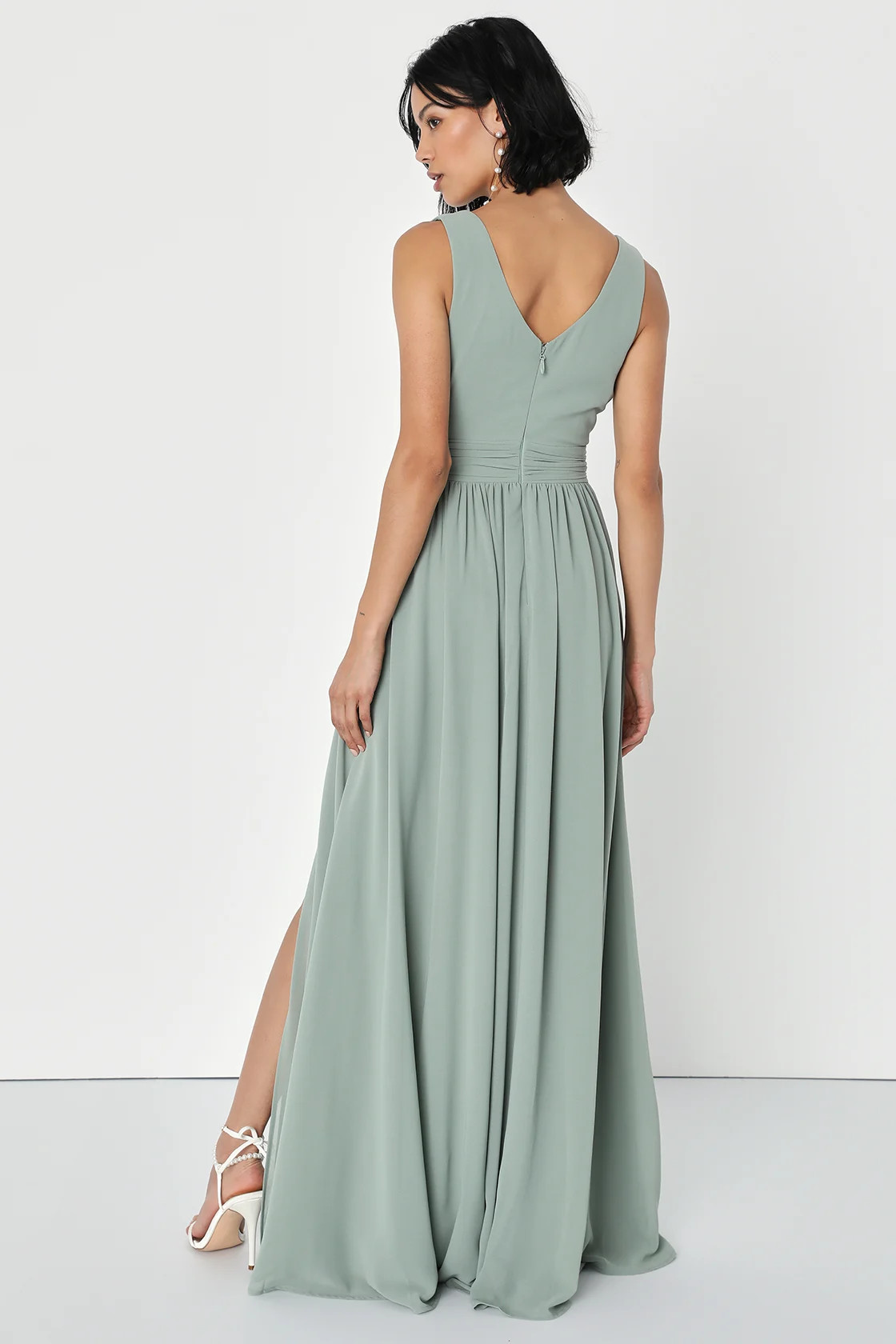 Thoughts of Hue Sage Brush Surplice Maxi Dress | Lulus (US)