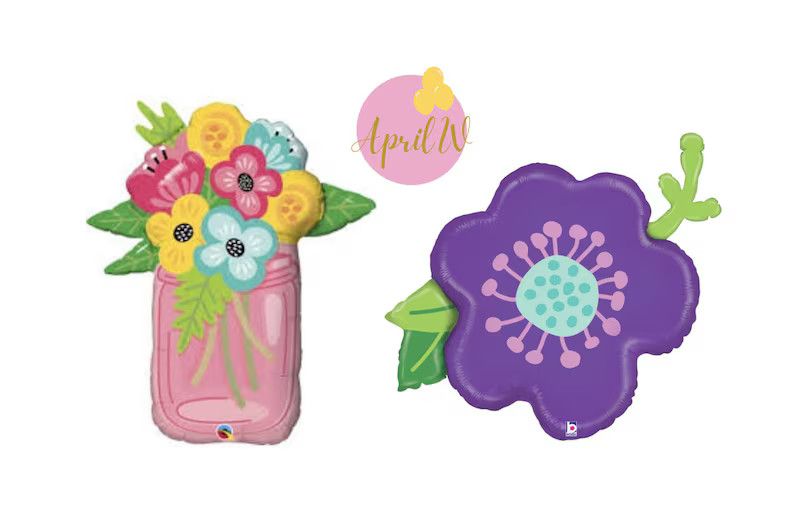 Flower Balloons Flower Vase Balloon Purple Flower Balloon | Etsy | Etsy (US)