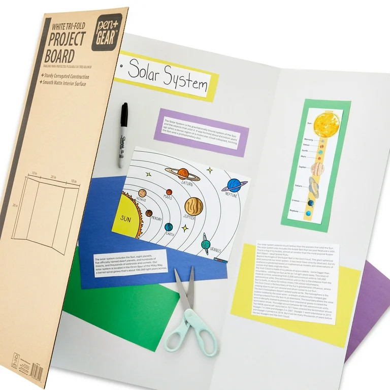 Pen+Gear White Tri-Fold Corrugated Project Board, 28" x 40" | Walmart (US)