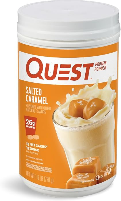 Quest Nutrition Salted Caramel Protein Powder, 26g Protein, 1g Sugar, Low Carb, Gluten Free, 1.6 ... | Amazon (US)
