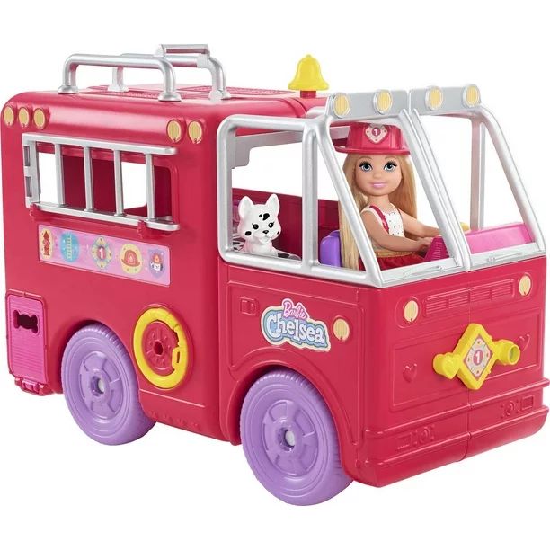 Barbie Chelsea Fire Truck Playset, Chelsea Doll (6 inch), Fold Out Firetruck, 15+ Storytelling Ac... | Walmart (US)
