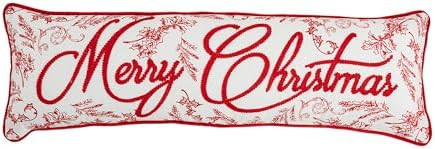 Mud Pie Christmas Embroidered Pillow, Long 11" x 35" | Amazon (US)