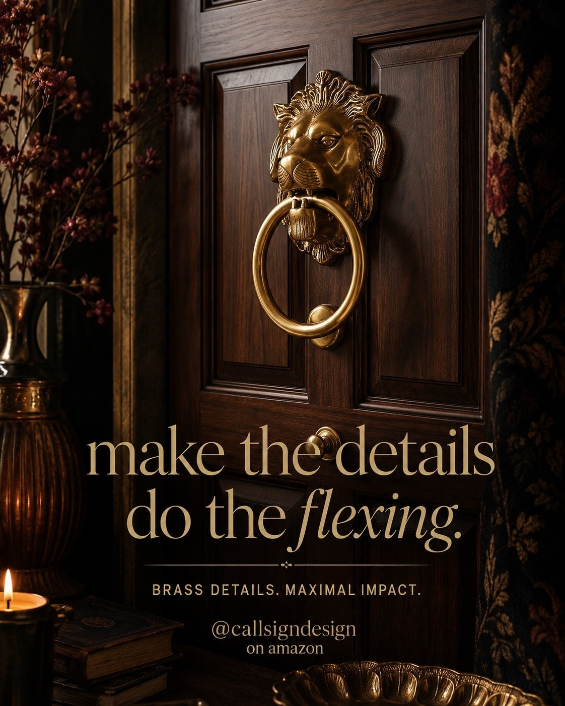 The details are what make a home feel truly custom. This antique brass lion door knocker adds instant old-world character, making even an ordinary door feel collected, grand, and expensive. It’s a small Amazon upgrade with maximal impact.

#AmazonFinds #DoorKnocker #AntiqueBrass #OldWorldStyle #LuxuryForLess #ClassicInteriors #OldMoneyAesthetic #HomeDetails #DesignerLook #AmazonHome #TimelessStyle #TraditionalDecor #HomeUpgrade #ElevatedHome #callsigndesign