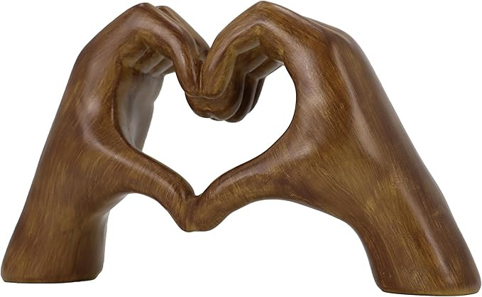 Heart Shape Statue, Heart Hand Gesture Decoration,Brown Home Decor for Living Room, Table, Office... | Amazon (US)