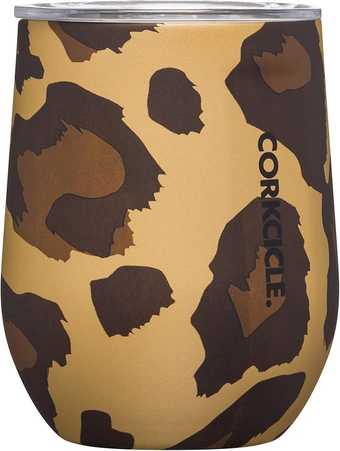 Corkcicle 12 oz Triple-Insulated Stemless Glass (Perfect for Wine) - Luxe Leopard | Amazon (US)