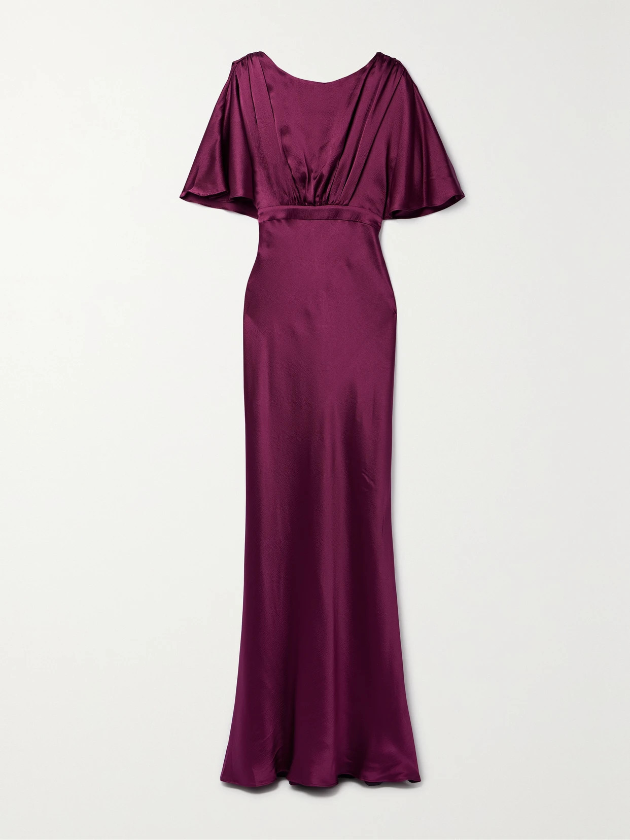 Saloni - Winona Hammered Silk-satin Gown - Burgundy | NET-A-PORTER (US)