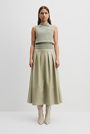 GCS-certified Cashmere Blend Collared Sleeveless Knit | Country Road