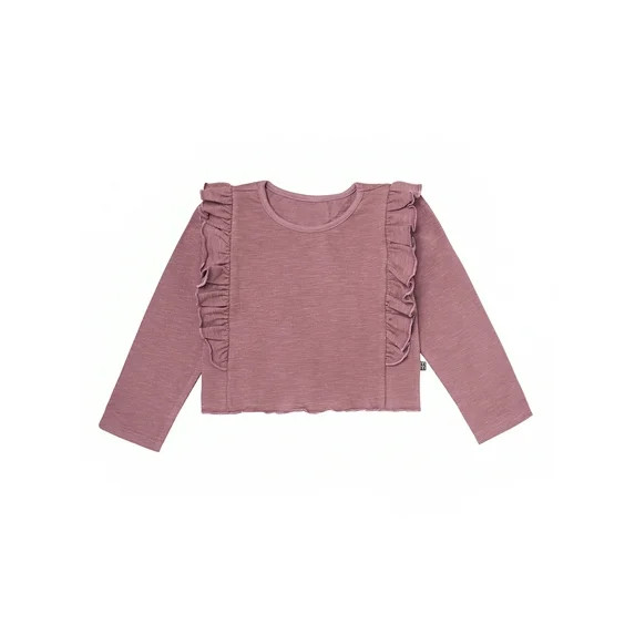 Modern Moments by Gerber Toddler Girl Long Sleeve Ruffle Crop Top, Sizes 12 Months - 5T | Walmart (US)