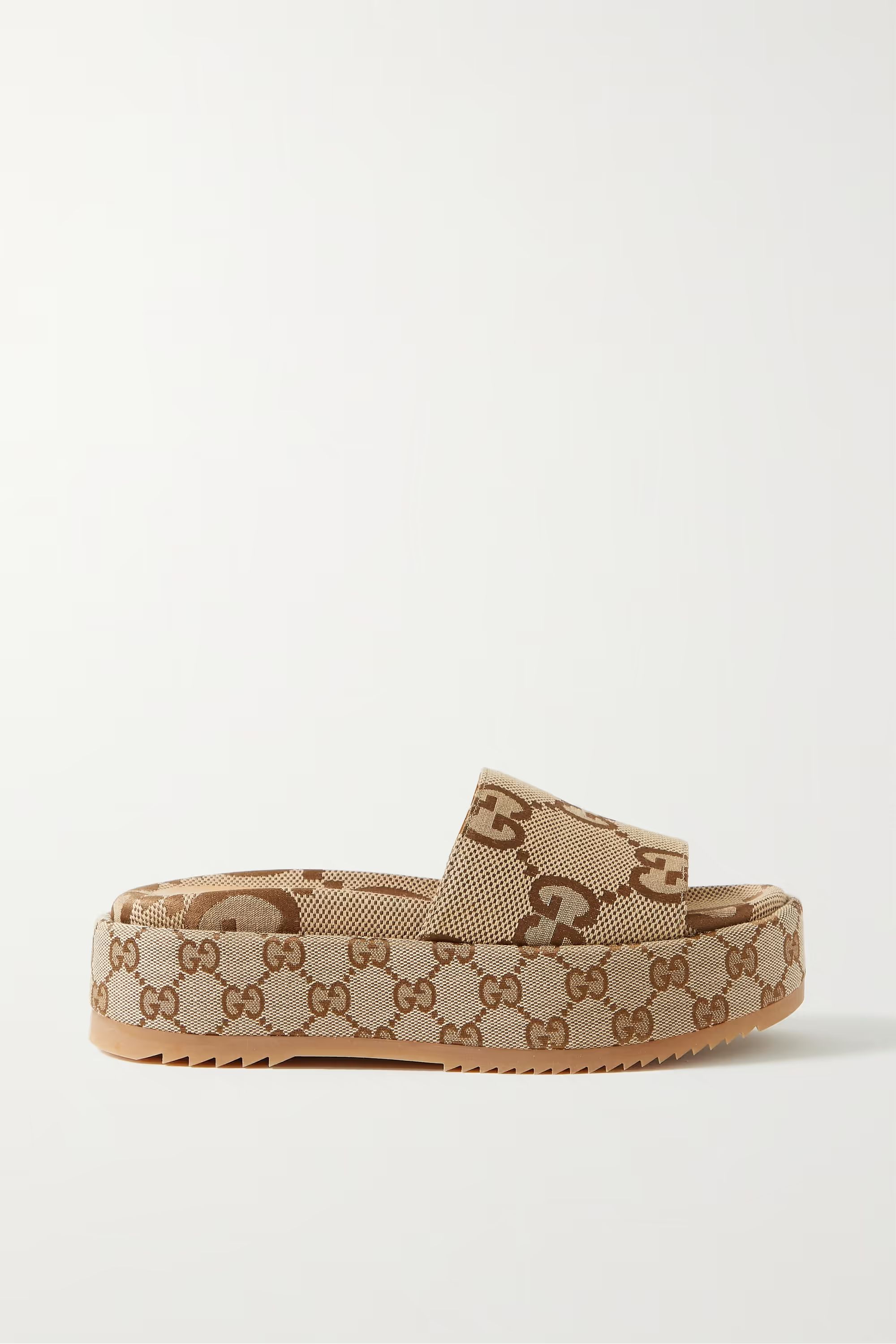 Angelina logo-jacquard coated-canvas platform slides | NET-A-PORTER (US)