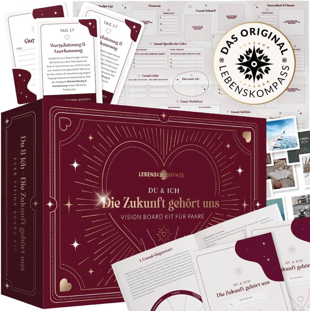 LEBENSKOMPASS® Vision Board Set & Bucket List für Paare ”Unsere Zukunft” - DAS ORIGINAL - B... | Amazon (DE)