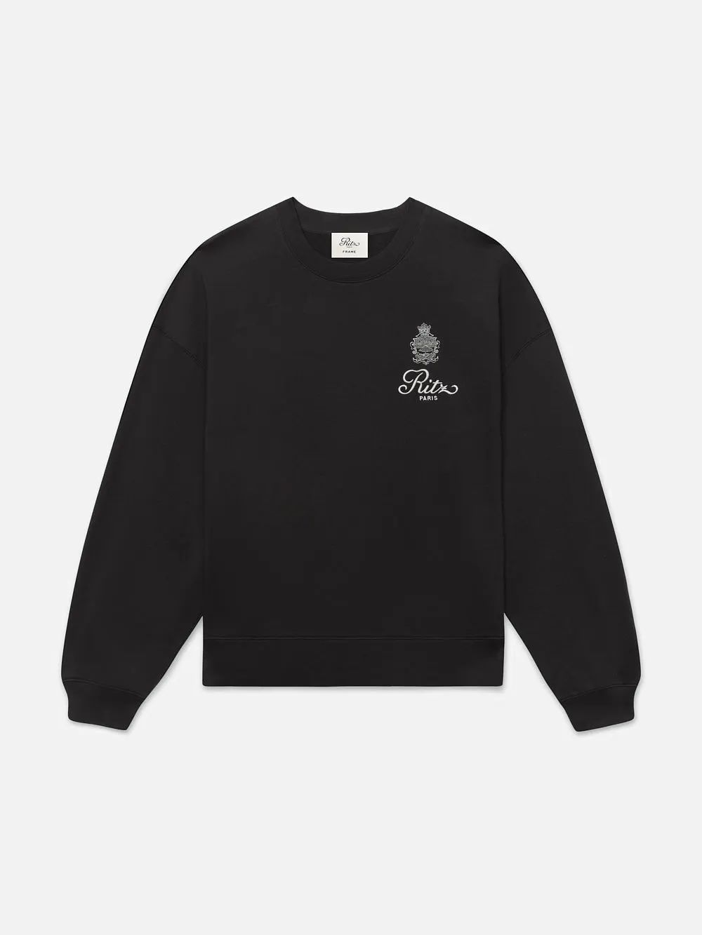 Ritz Unisex Late Check Out Crewneck  in  Black | Frame Denim