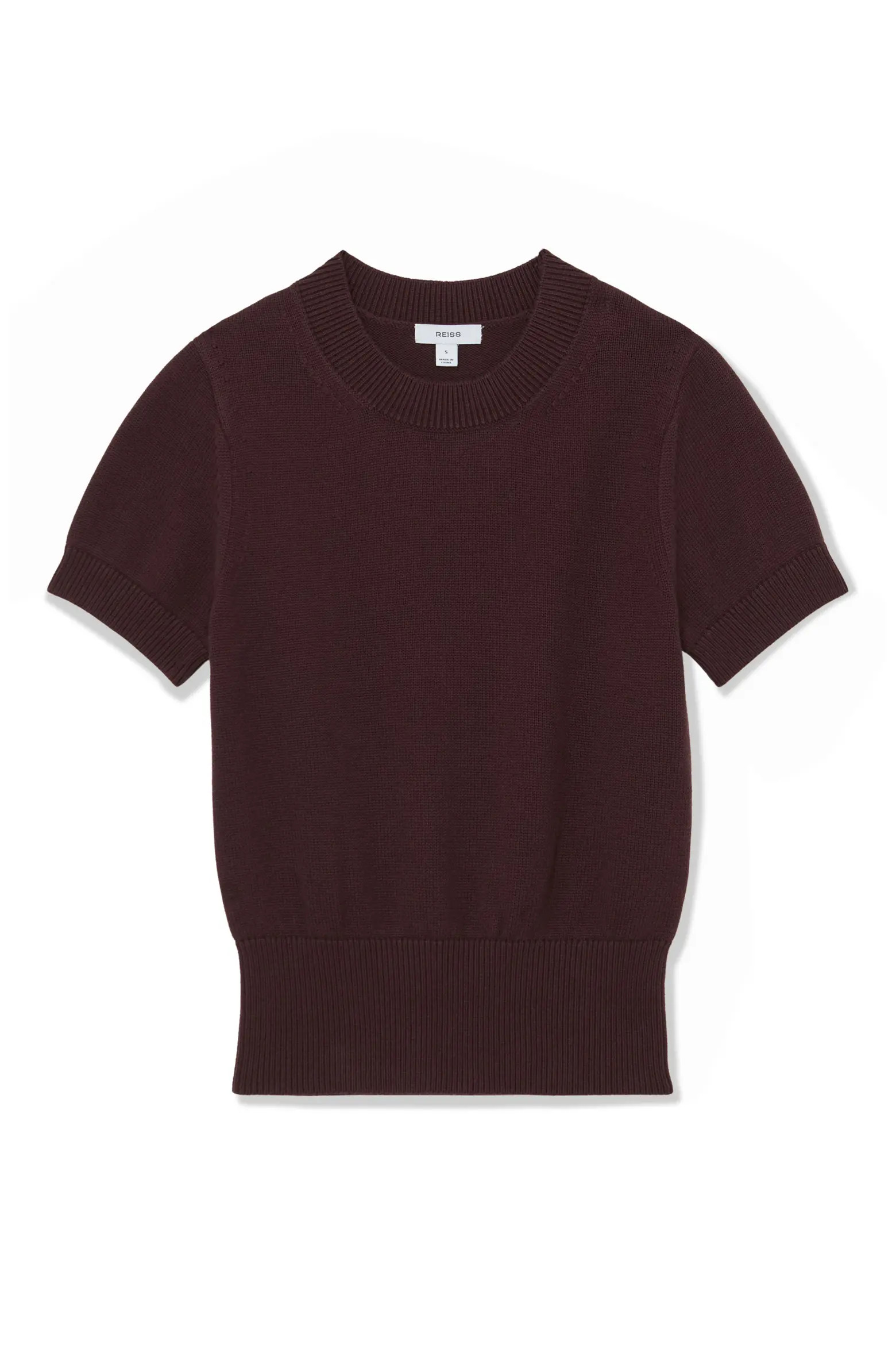 Reiss Anita Short Sleeve Cotton & Wool Sweater (Women) | Nordstrom | Nordstrom