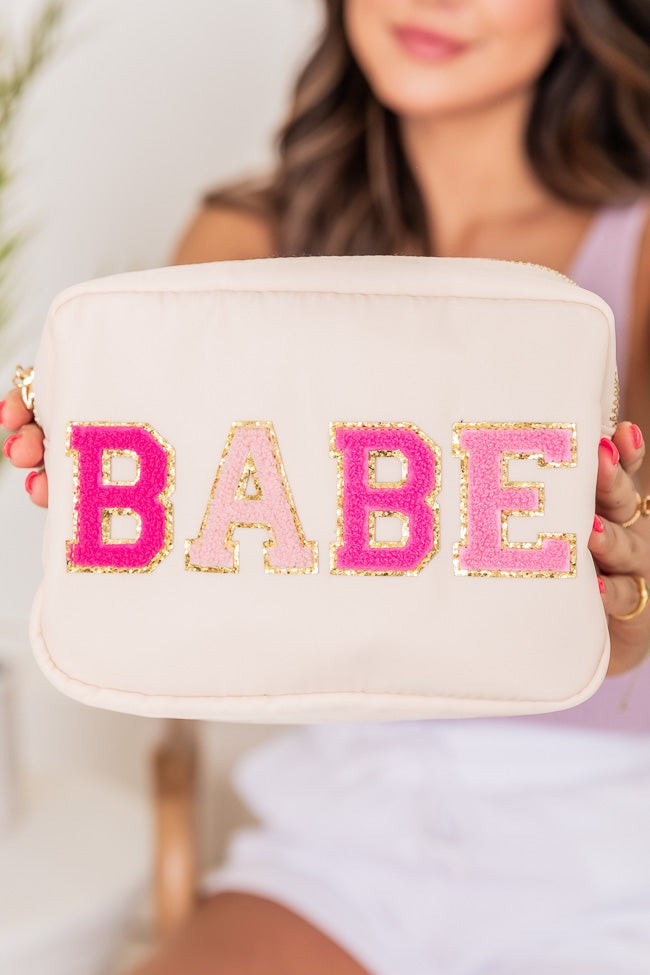 Babe Patch Pink/Tan Medium Bag | Pink Lily