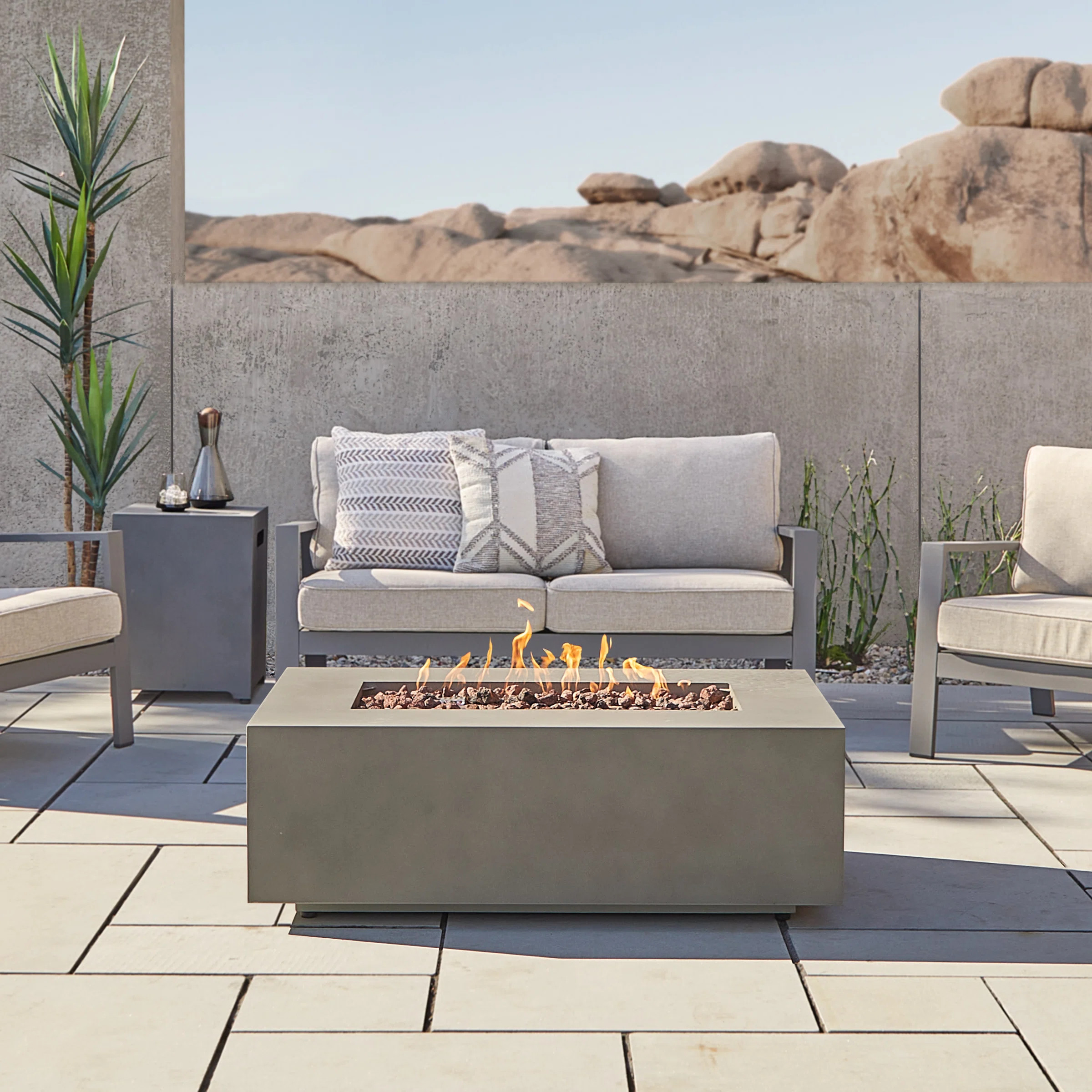 AEGEAN Propane / Natural Gas Outdoor Fire Pit Table | Wayfair North America