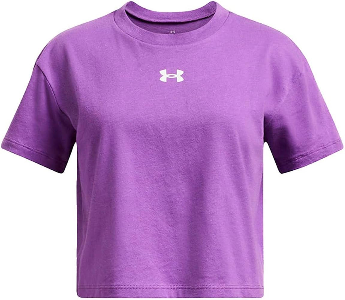 Under Armour Girls' Crop Sportstyle Logo Short Sleeve | Amazon (US)