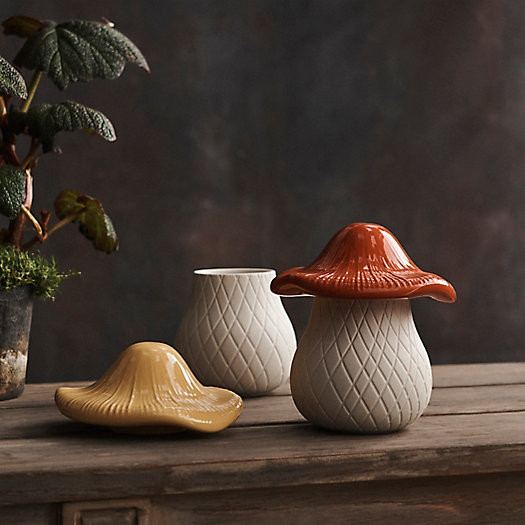 Mushroom Ceramic Jar, Red | Terrain
