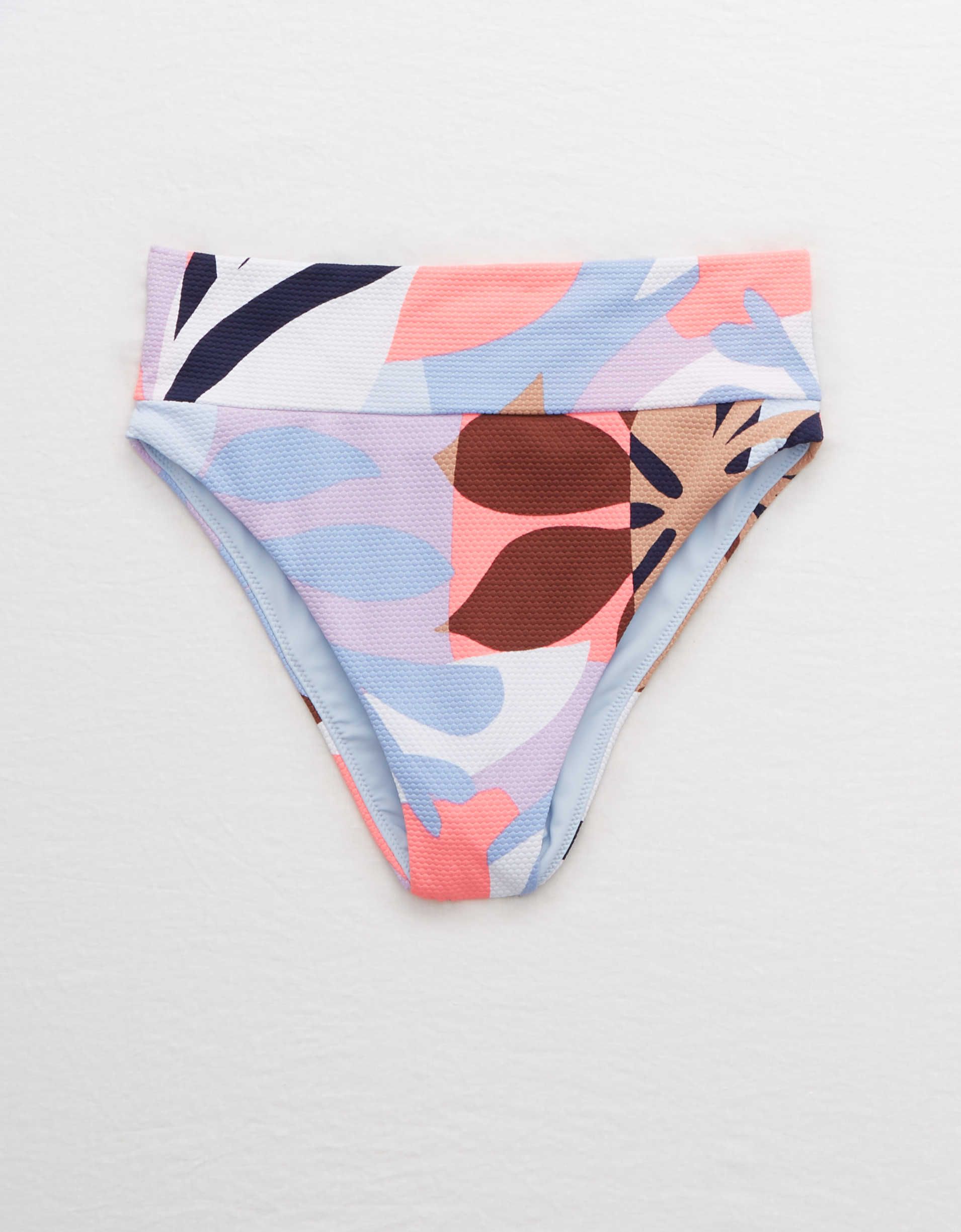 Aerie Pique High Cut Cheeky Bikini Bottom | American Eagle Outfitters (US & CA)