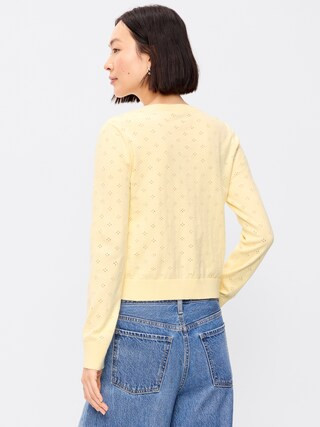 SoSoft Lite Cropped Pointelle Cardigan | Old Navy (US)