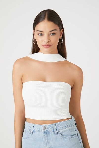 Reverse Halter Sweater-Knit Crop Top | Forever 21 | Forever 21 (US)