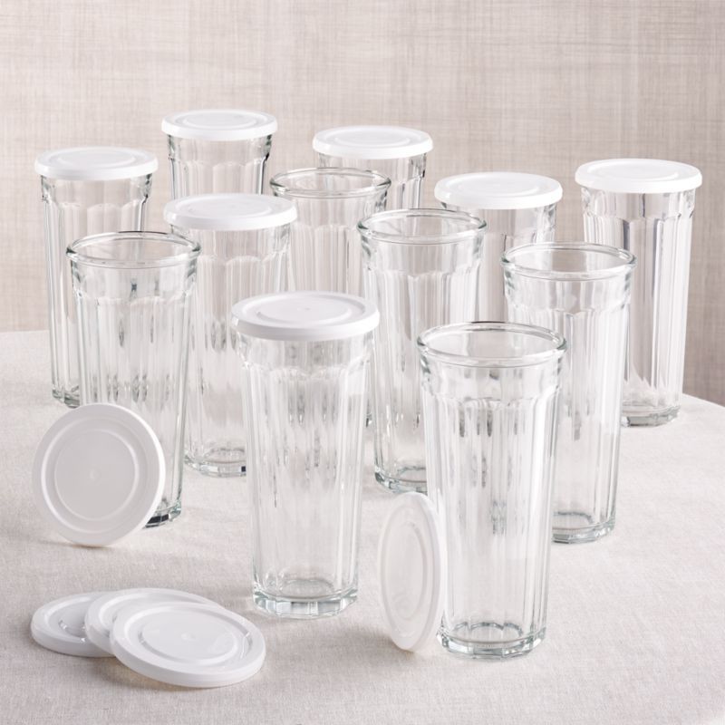 24 oz. Working Glass with Lid, Set of 12 + Reviews | Crate & Barrel | Crate & Barrel