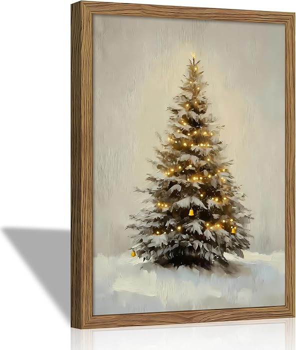 Dytila Vintage Christmas Home Decor, Pine Tree Painting Navidad Decorations, Winter Holiday Wall ... | Amazon (US)