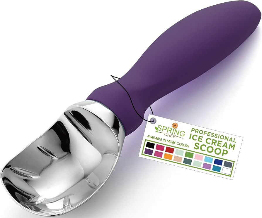 Spring Chef Heavy Duty Metal Ice Cream Scoop w/Comfortable Handle, Purple | Amazon (US)