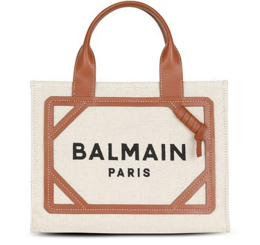 B-Army small canvas shopping bag with leather inserts - BALMAIN | 24S (APAC/EU)