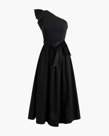 Black one shoulder midi dress - wedding guest dress 

#LTKSeasonal #LTKfindsunder100 #LTKsalealert