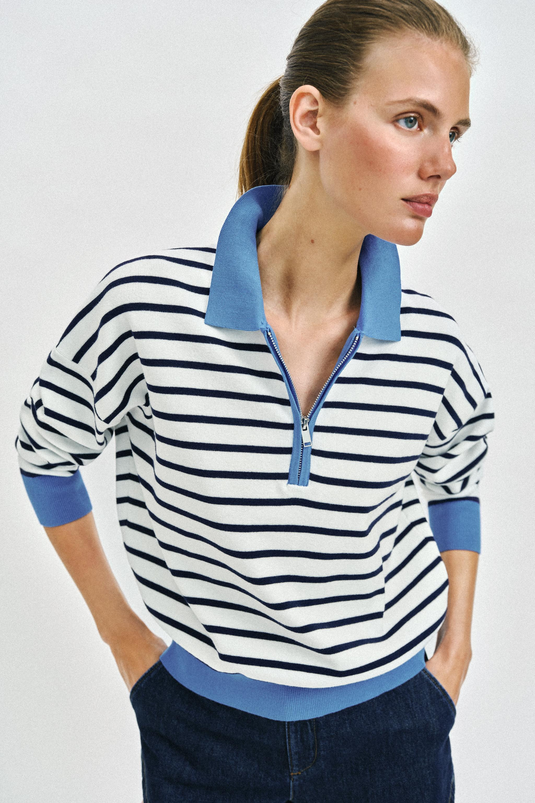 STRIPED KNIT POLO | Zara US