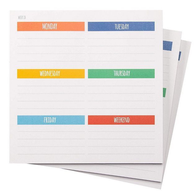 Paper Junkie 3-Pack Weekly Paper Planner To Do Memo Paper Mousepad Notepad 7.5 x 7.5 in | Target