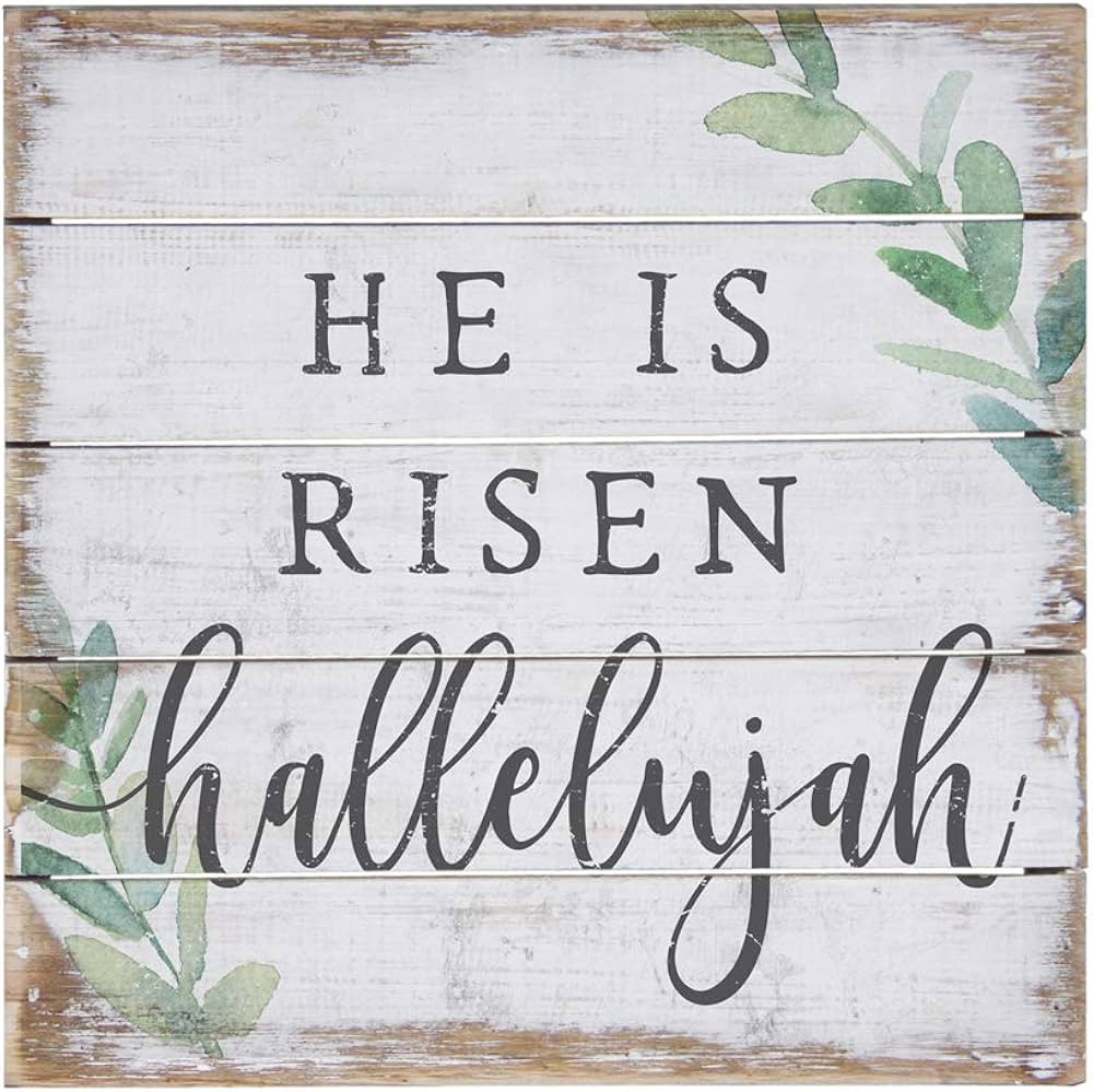 Simply Said, INC Perfect Pallet Petites 8" Wood Sign PET16448 - He is Risen, Hallelujah | Amazon (US)