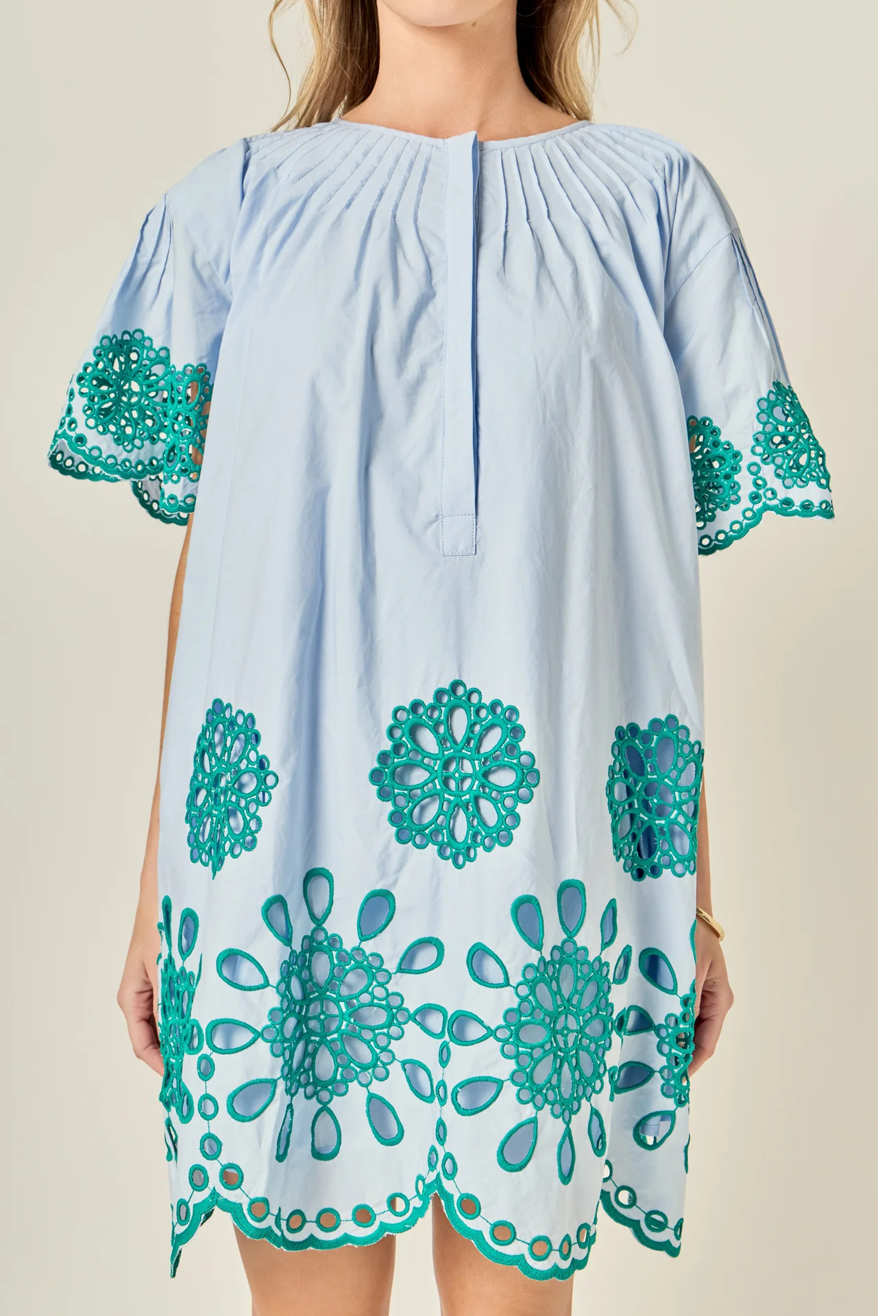 Paloma Embroidered Mini Dress | English Factory