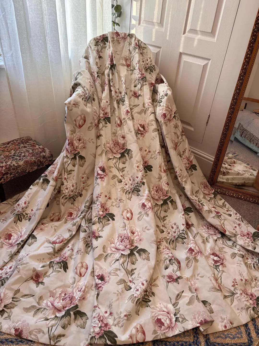 Pair of Rose Floral Curtains Fryetts Fabric Pinch Pleat Extra Wide Lined 79 Drop - Etsy | Etsy (US)