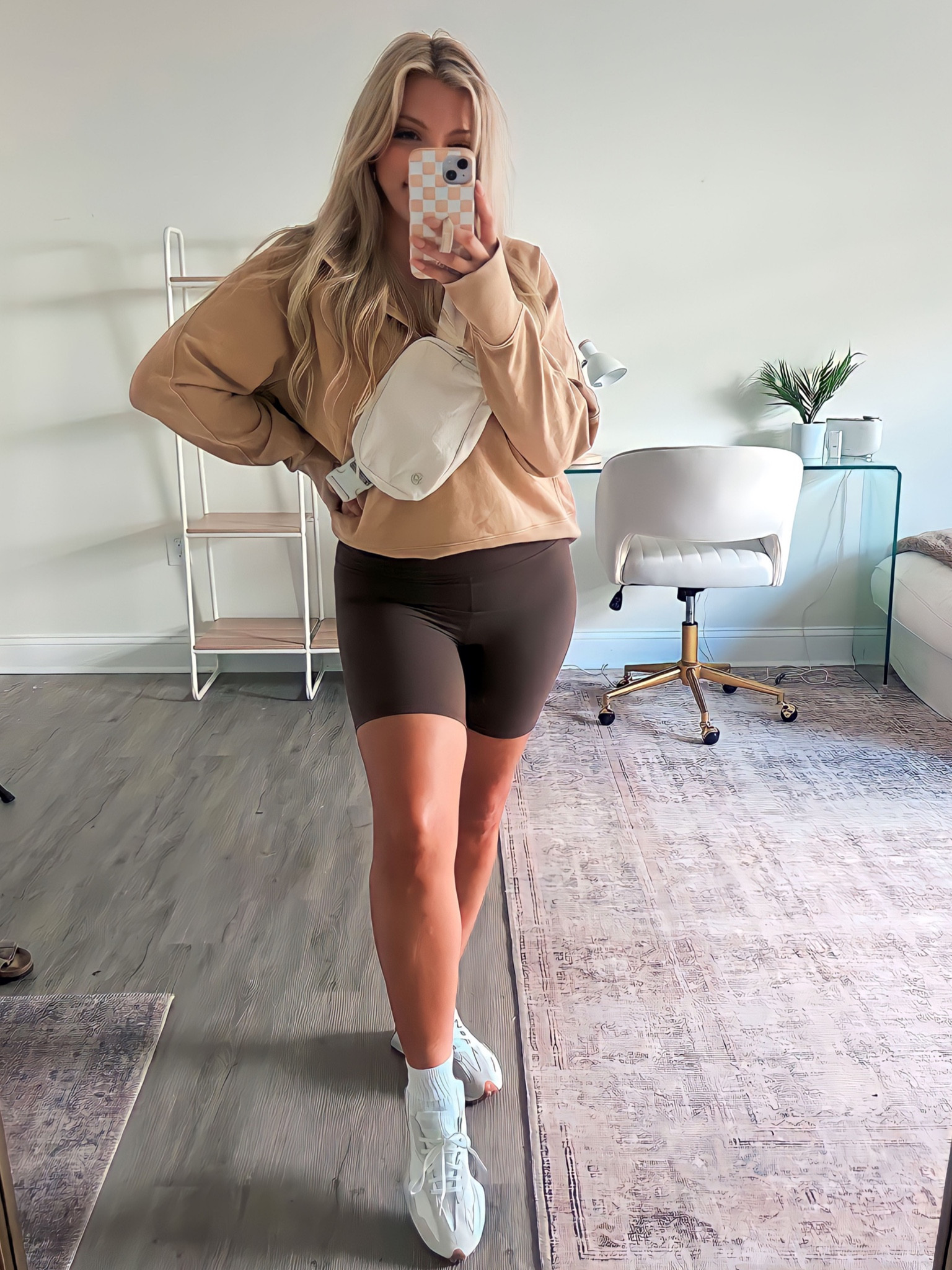 Medium in lululemon dupe sweatshirt, and dupe biker shorts! From target 🤩 

#LTKunder50 

#LTKmidsize