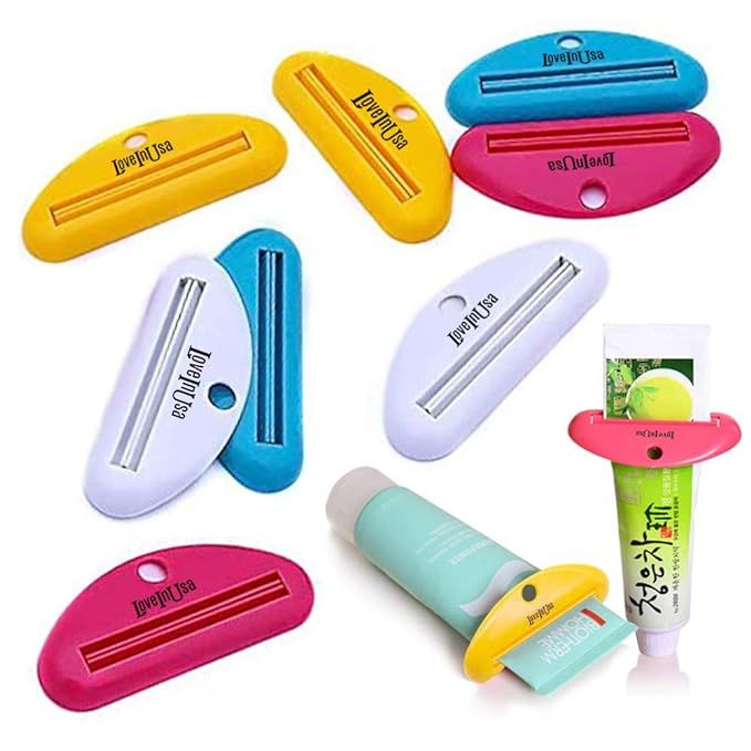LoveInUSA Toothpaste Tube Squeezer Dispenser- 4 Pack Random Colors | Amazon (US)