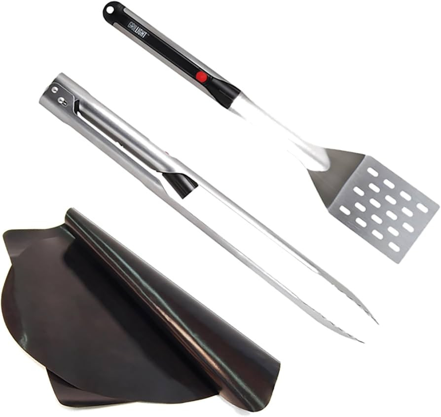 Grill Light Grill Spatula Tongs Grilling Mat Gift Set | Restaurant Grade Stainless Steel | LED Li... | Amazon (US)