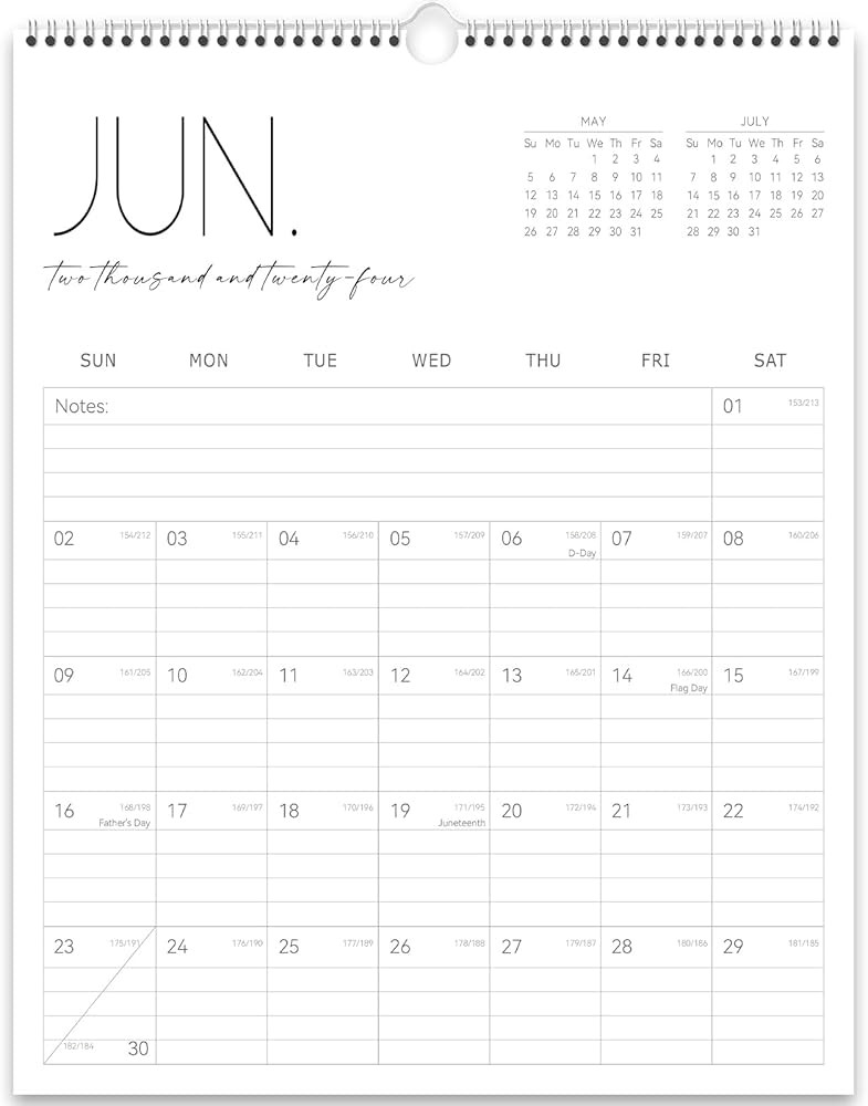 Guasslee Wall Calendar 2024-2025, Vertical Calendar Wall 2024, Jun. 2024-Dec. 2025, 19-Month Pape... | Amazon (US)