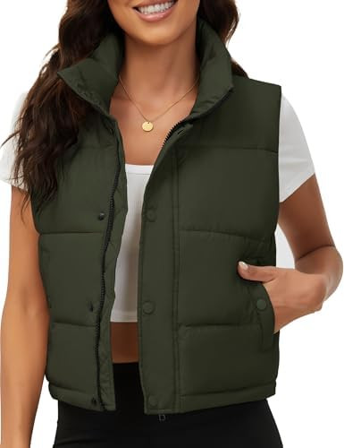 Fengbay Puffer Vest Women Sleeveless Winter Clothing Puffy Cropped Vests Jacket Fall Outfits 2025... | Amazon (US)