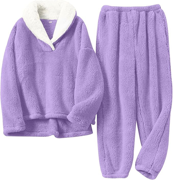 Muchpow Girls Fuzzy Pants Set Winter Flannel Pullover Cozy Fleece Fluffy Sweatshirt Top Pants Swe... | Amazon (US)