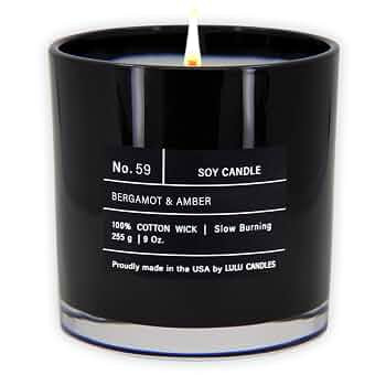 Lulu Candles | Bergamot & Amber | Smells Like Citrus & Musk | Luxury Scented Soy Jar Candle | Han... | Amazon (US)