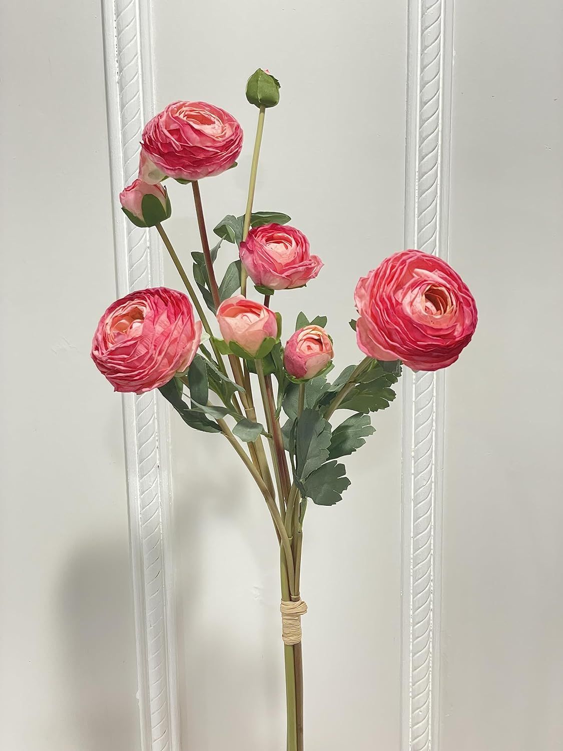 Artificial Ranunculus Stems in Variety of Colors - Real Touch Faux Floral Home Decor (Dark Pink) | Amazon (US)