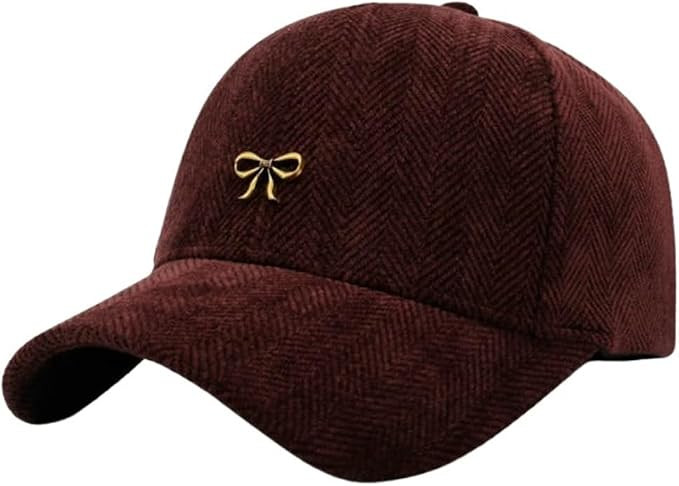 Trendy Bowknot Baseball Cap for Women Cute Fall Winter Adjustable Outdoor Sun Hat | Amazon (US)