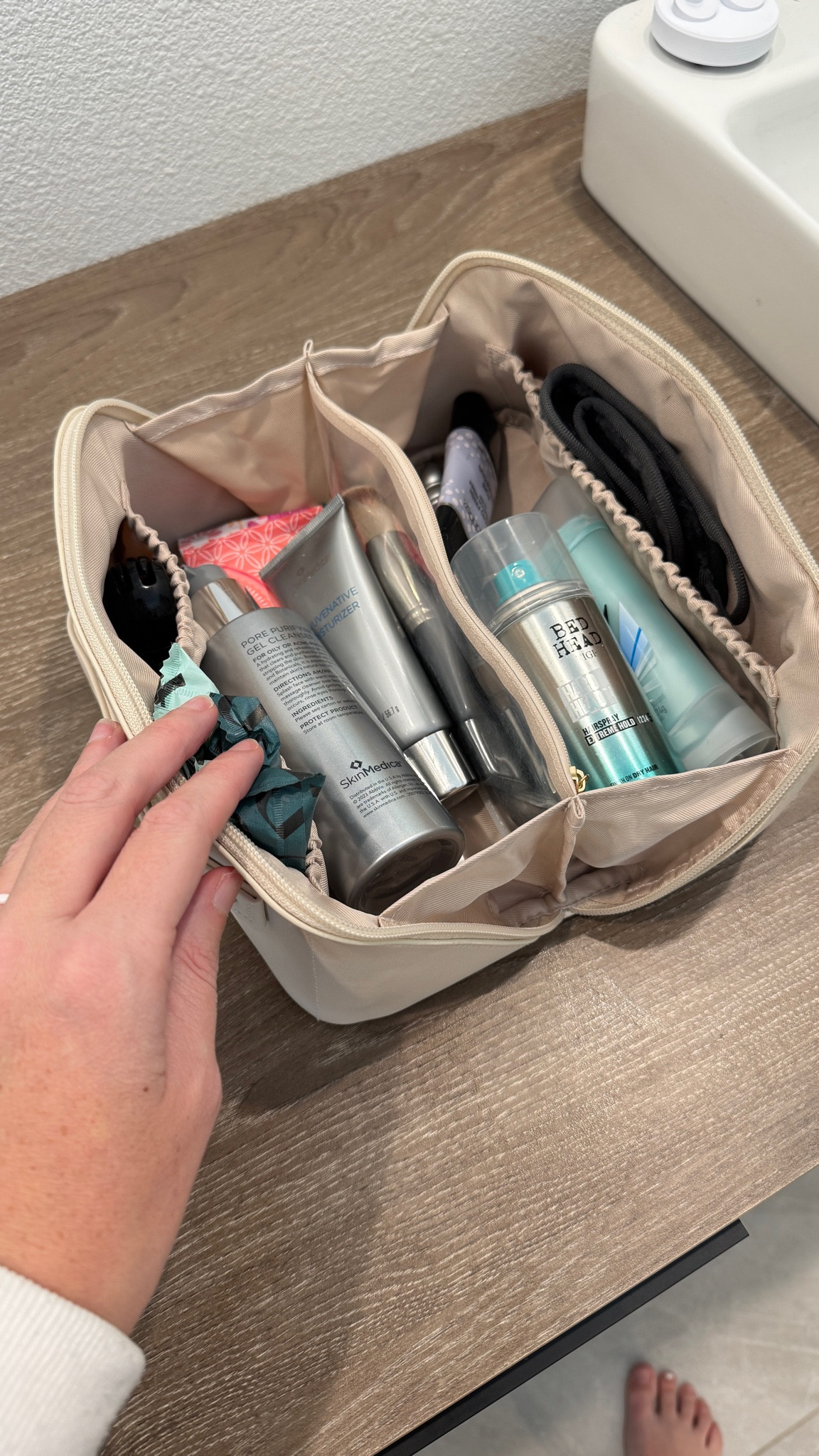 Love this Amazon travel make up bag! If fits everything I need and lays flat on the counter so I can see everything in it.

#LTKTravel #LTKFindsUnder50 #LTKBeauty