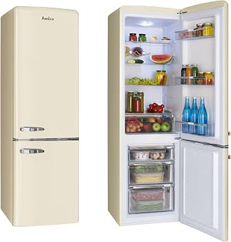 Amica Retro KGCR 387 100 B Fridge Freezer Combination 244L 181 x 55 x 61.5 cm | Amazon (DE)