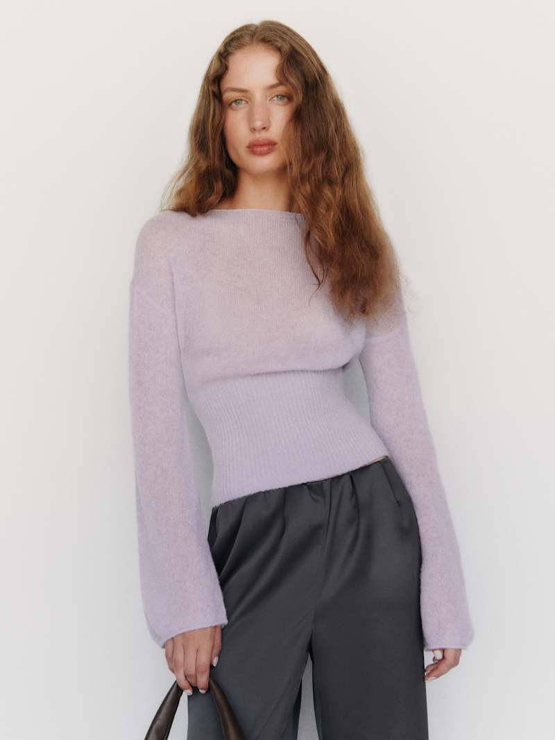Soren Sheer Alpaca Sweater Top | Reformation (Global)
