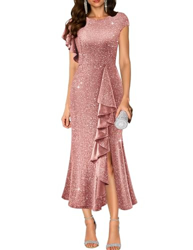 Formal Gowns and Evening Dresses 2026, Sequin Wedding Guest PurplePink L | Amazon (US)