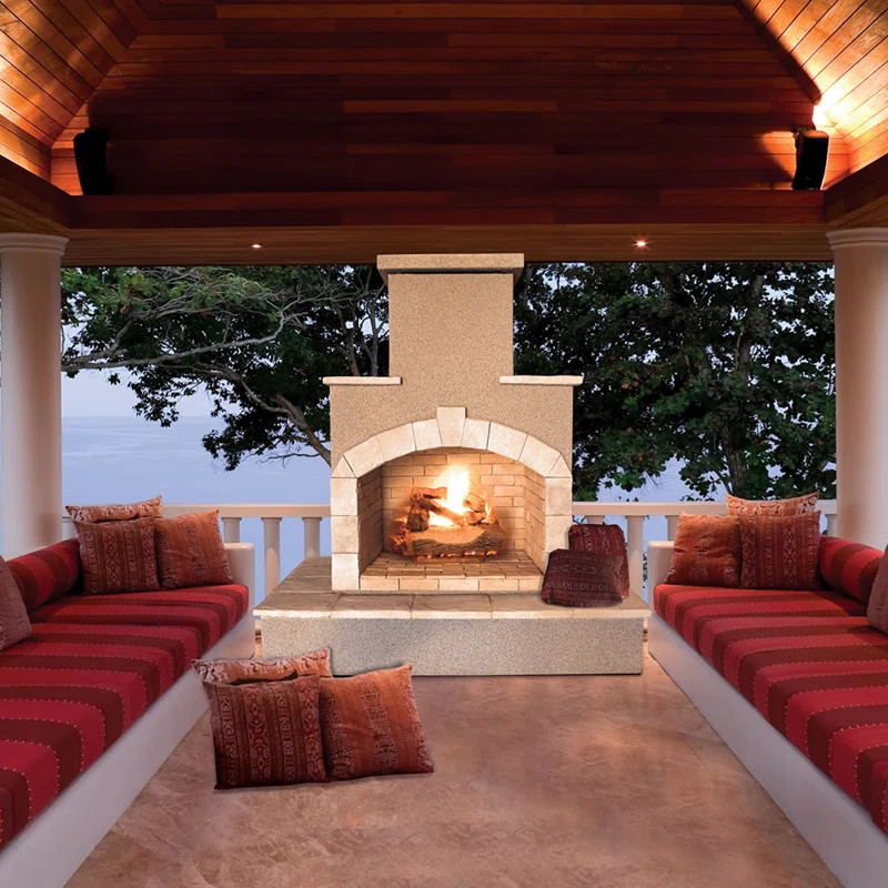 78" H Propane Outdoor Fireplace | Wayfair North America