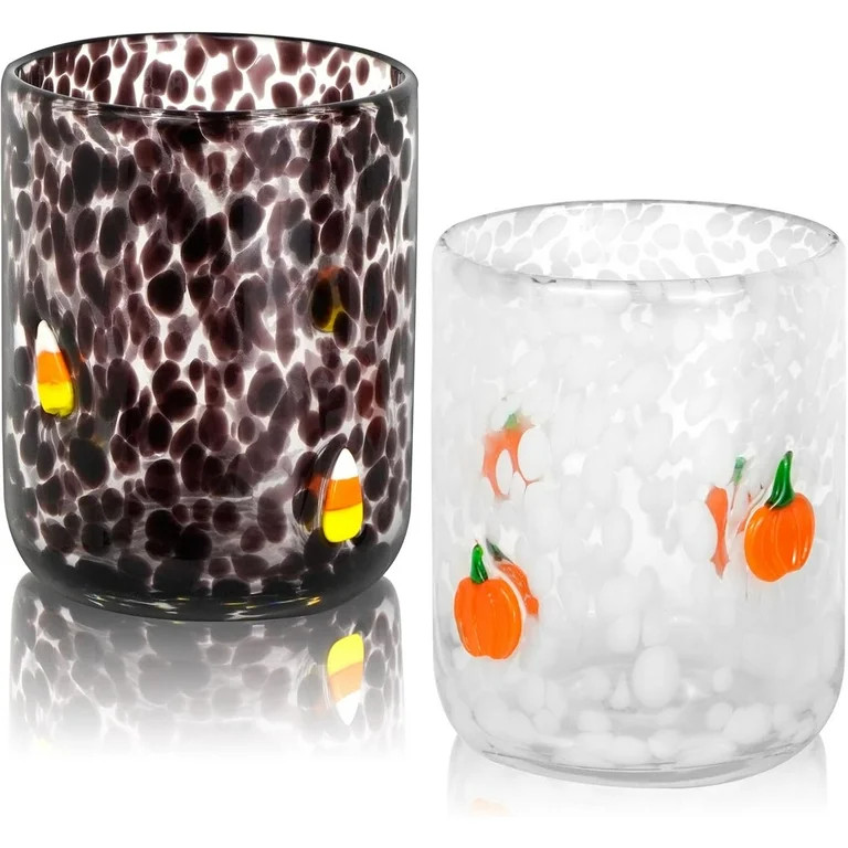 2 Pcs Halloween Icon Juice Glasses, 14oz Icon Stemless Drinking Glasses Set, Ideal for Gift & Hal... | Walmart (US)