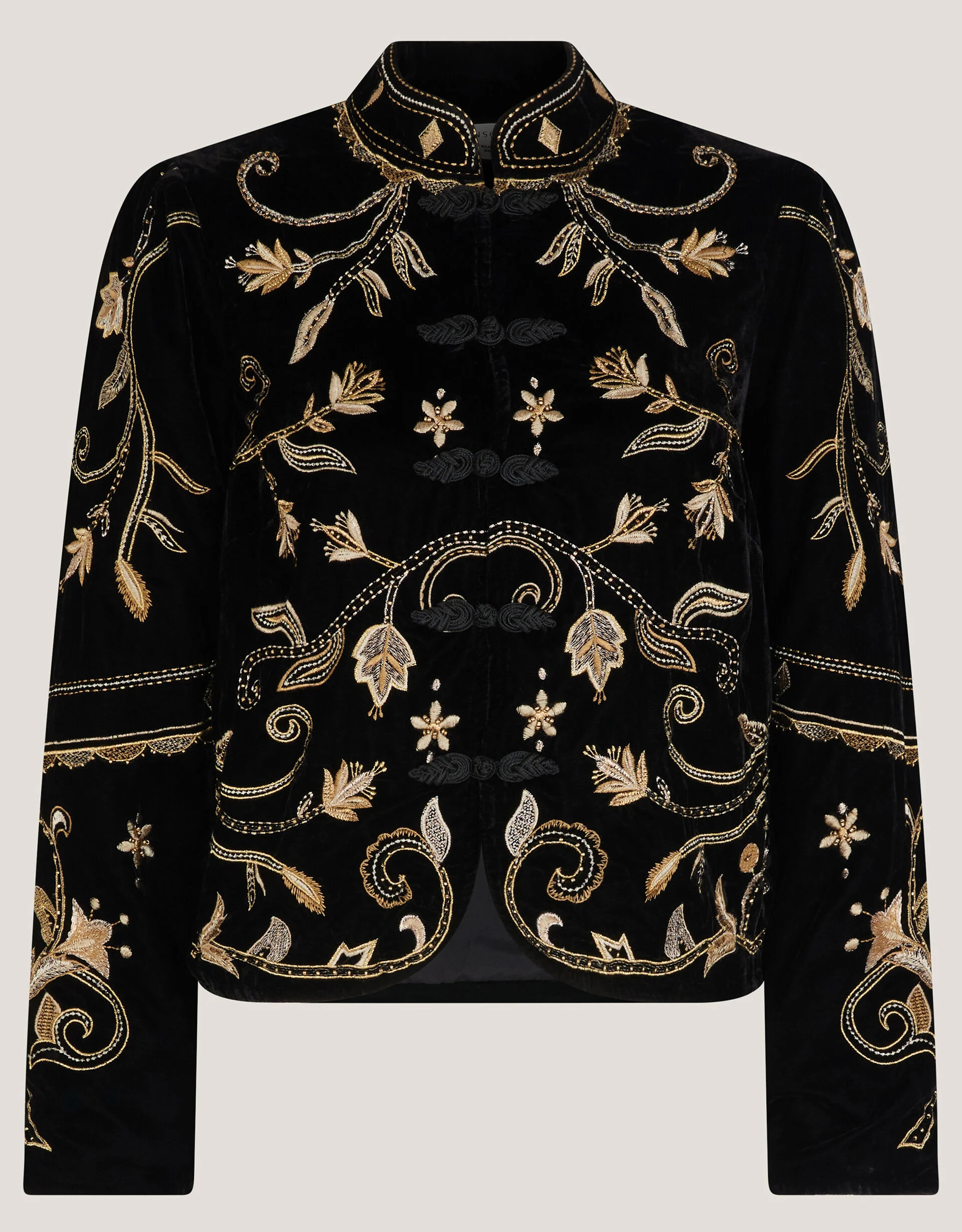 Farah Embroidered Velvet Jacket Black | Monsoon (UK)
